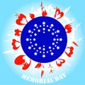 Memorial Day red blue white