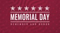 Memorial Day - Remember and Honor greeting card Royalty Free Stock Photo