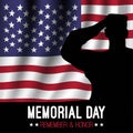 Memorial Day. Remember and honor with USA flag and military