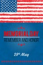 Memorial day. Remember and honor. Vector llustration for American holiday. Design template for poster, banner, flayer