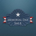 Memorial Day Sale greeting Poster and Ribbon