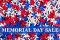 Memorial Day Sale message with stars