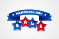 Memorial Day Sale ribbon vector background