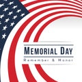 Memorial day for usa banner with usa flag are Bending circle Curve and text vector design