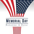 Memorial day for usa banner with usa flag are Bending the Curve and text vector design