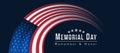 Memorial day usa remember and honor - abstract half curve american national flag motion light texture on dark blue background Royalty Free Stock Photo