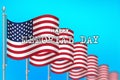 Memorial Day USA. Text on the background of many American flags in memory of our heroes Royalty Free Stock Photo