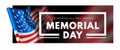 Memorial day vector illustration with waving flag of united states of america Royalty Free Stock Photo