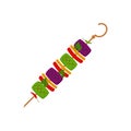 Memorial Day vegetarian barbecue party. Icon for party, grill, picnic and your purpose. vegetable skewers on a skewer