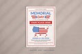 Memorial Day vertical flyer template Royalty Free Stock Photo