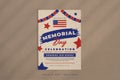 Memorial Day vertical flyer template Royalty Free Stock Photo