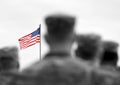 Memorial day. Veterans Day.  AmericaMemorial day. Veterans Day. US soldiers. US Army. Military of USA n Soldiers Saluting. US Army Royalty Free Stock Photo
