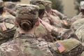 Memorial day. Veterans Day.  American Soldiers Saluting. US Army. Military of USA Royalty Free Stock Photo