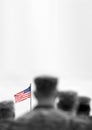 Memorial day. Veterans Day.  American Soldiers Saluting. US Army. Military of USA . empty space for text Royalty Free Stock Photo