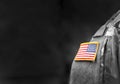 Memorial day. Veterans Day.  American Soldiers Saluting. US Army. Military of USA . empty space for text Royalty Free Stock Photo