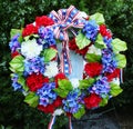 Memorial Day wreath of flowers Royalty Free Stock Photo