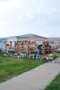 Memorial Fence at Destroyed Elementary school in Moore, OK Royalty Free Stock Photo