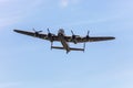 Memorial flight of Lancaster Bomber heavy war time air plan