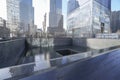 9-11 Memorial Fountains at Ground Zero - World Trade Center- MANHATTAN - NEW YORK - APRIL 1, 2017