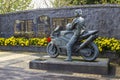 The memorial garden to the late Joey Dunlop older brother of Robert Dunlop in Ballymoney, County Antrim, Northern Ireland. Both