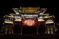 The Memorial Gateway with lights