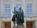 Memorial of Goethe and Schiller in the Old Town of Weimar, Thuringia Royalty Free Stock Photo