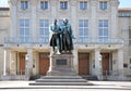 Memorial of Goethe and Schiller in the Old Town of Weimar, Thuringia Royalty Free Stock Photo