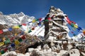 Memorial of Lhotse south face heroes under Mount Lhotse