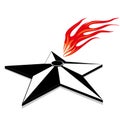 memorial 9 may eternal flame symbol in Great Patriotic War star flame fire logo vector