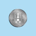 Memorial medal for participating in the chess championship. Vector illustration. Royalty Free Stock Photo