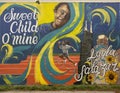 Memorial mural for Layla Marie Salazar by Alvaro Deko Zermeno on the outside of a building in Uvalde, Texas.