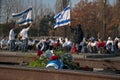 Memorial Needs of students from Israel in the former concentration and extermination camp Auschwitz-Birkenau in Poland Royalty Free Stock Photo