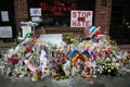 Memorial outside the gay rights landmark Stonewall Inn for the victims of the mass shooting in Pulse Club, Orlando Royalty Free Stock Photo