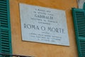 Memorial panel to Giuseppe Garibaldi