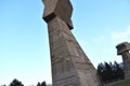 Memorial park Bubanj, City of Nish, Serbia, Europe. Monument `Three fists`