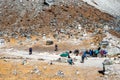 The memorial place on Everest Base Camp trek outside the village of Dughla in Nepal Royalty Free Stock Photo