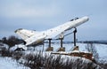 The memorial plane in the village of Karmanovo of the Smolensk region