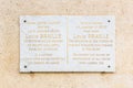 Memorial Plaque at the Birthplace of Louis Braille in Coupvray France