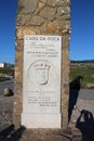 Memorial plaque in Cabo da Roca - the westernmost extent of mainland Portugal