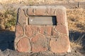 Memorial plaque at drift constructed by legendary hunter Cecil Barnard