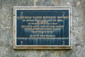 Memorial plaque at the Glenfinnan Railway Viaduct, in Lochaber area of the Highlands of Scotland.