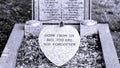 Memorial Plaque on the Grave BW Royalty Free Stock Photo