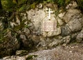 Memorial plaque of Leo Gagrin and his son Wladimir in Rettenbach-Klamm Royalty Free Stock Photo