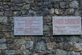 Memorial plaque on Monument for victims of Mauthausen Concentration Camp in Ljubelj, Slovenia