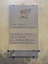 Memorial plaque to the Bersagliera in the Basilica of Saint Stephen in Bologna, Italy.