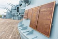 Memorial Plaques on The USS Alabama Battleship at the Memorial Park in Mobile Alabama USA