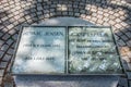 The memorial plate of Elvira Madigan and Lieutenant Sixten Sparre at Landet church