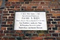 Memorial plate on house in Ribe Royalty Free Stock Photo
