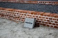 Memorial plate of krematorium dedicated to Holocaust victims in Poland