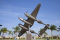 Memorial sculpture commemorating the P39 Lightning WWII aircraft.